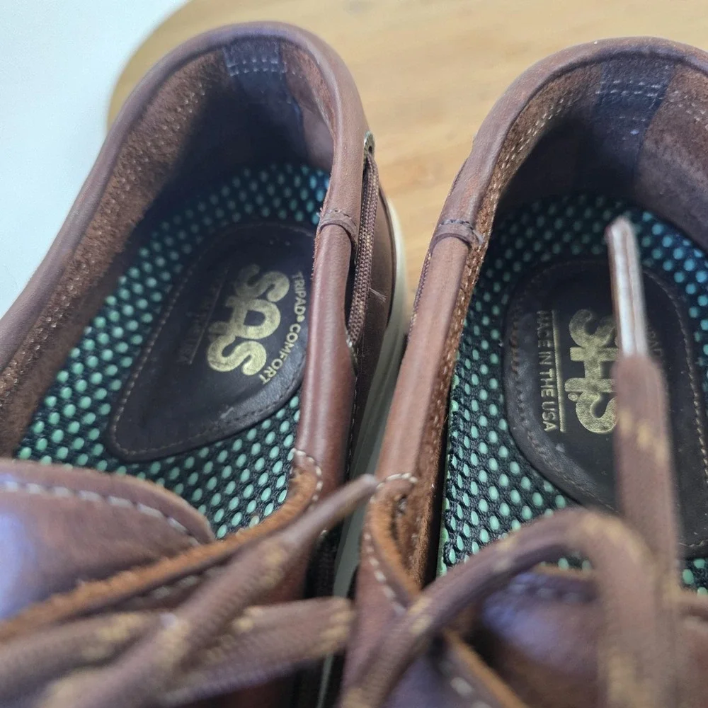 SAS Shoes Mens Size 12 Brown Leather Boat Casual Comfort TriPad Deck USA